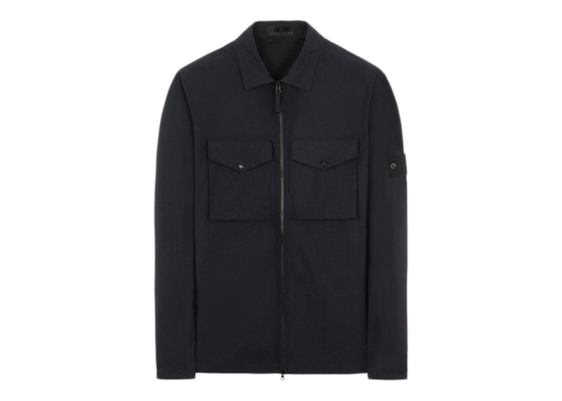 Stone Island 116F1 O-Ventile Stone Island Ghost Piece Overshirt Black