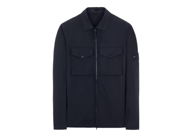 Stone Island 116F1 O-Ventile Stone Island Ghost Piece Overshirt Blue