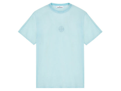 Stone Island 206E5 Textured Cotton Jersey Aqua