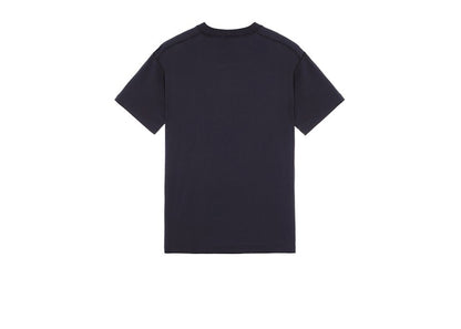 Stone Island 23757 Organic Cotton Fissato Effect T-shirt Navy Blue