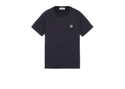 Stone Island 23757 Organic Cotton Fissato Effect T-shirt Navy Blue