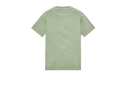 Stone Island 23757 Organic Cotton Fissato Effect T-shirt Sage Green