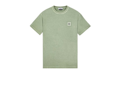 Stone Island 23757 Organic Cotton Fissato Effect T-shirt Sage Green