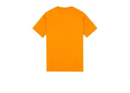 Stone Island 23757 Organic Cotton Fissato Effect T-shirt Sienna Orange
