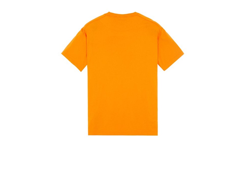 Stone Island 23757 Organic Cotton Fissato Effect T-shirt Sienna Orange