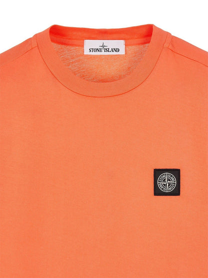 Stone Island 24113 60/2 Cotton Jersey Garment Dyed T-Shirt Orange
