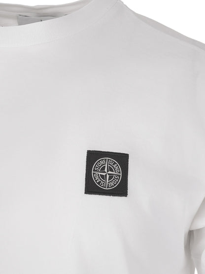 Stone Island 24113 60/2 Cotton Jersey Garment Dyed T-Shirt White