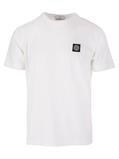 Stone Island 24113 60/2 Cotton Jersey Garment Dyed T-Shirt White