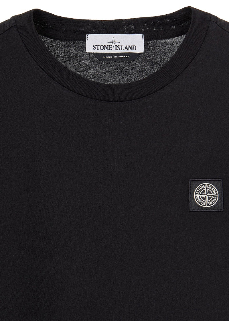 Stone Island 24113 60/2 Cotton Slim fit Logo Applique T-Shirt Black