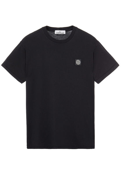 Stone Island 24113 60/2 Cotton Slim fit Logo Applique T-Shirt Black