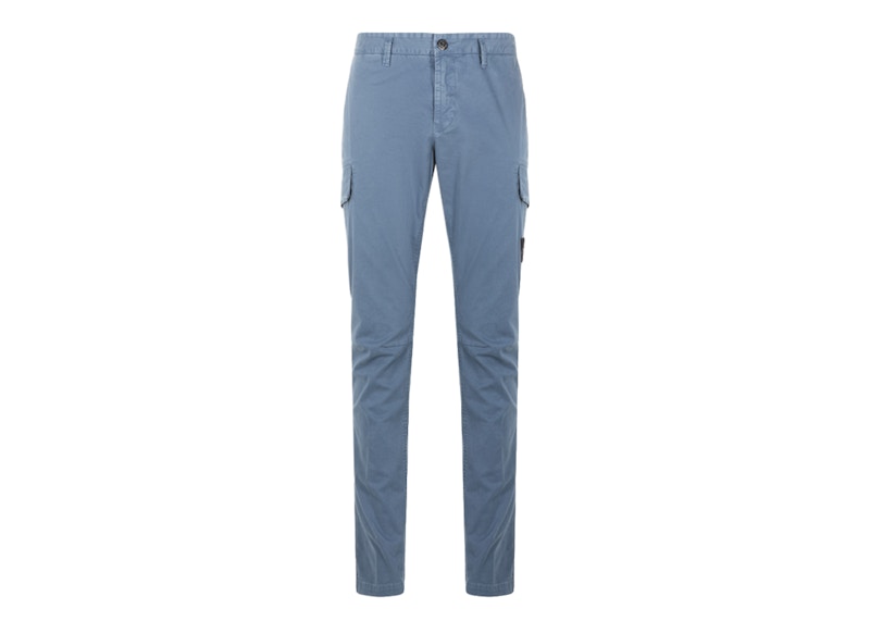 Stone Island 30604 Organic Cotton Old Treatment Pants Avio Blue