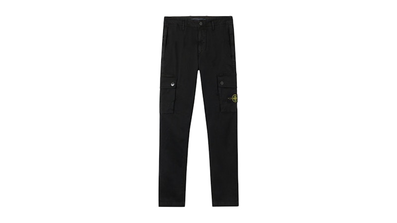 Stone Island 3100034 Stretch Organic Broken Twill Cotton Old Effect Pant Black