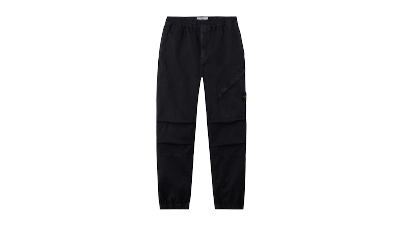 Stone Island 3100036 Stretch Organic Broken Twill Cotton Old Effect Pant Black