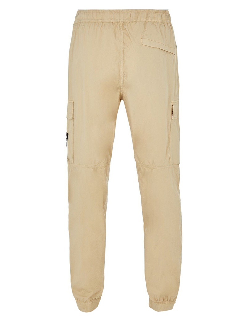 Stone Island 31303 Stretch Cotton Tela 'Paracadute' Garment Dyed Cargo Pants Beige