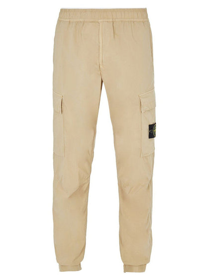 Stone Island 31303 Stretch Cotton Tela 'Paracadute' Garment Dyed Cargo Pants Beige