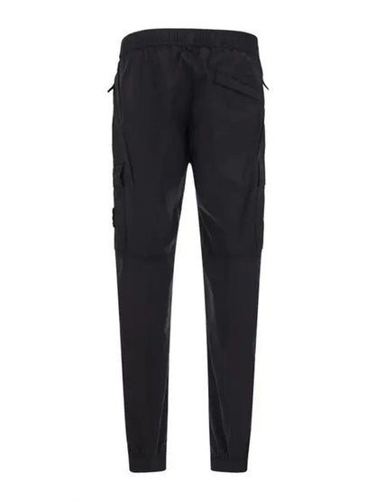 Stone Island 31303 Stretch Cotton Tela 'Paracadute' Garment Dyed Cargo Pants Black