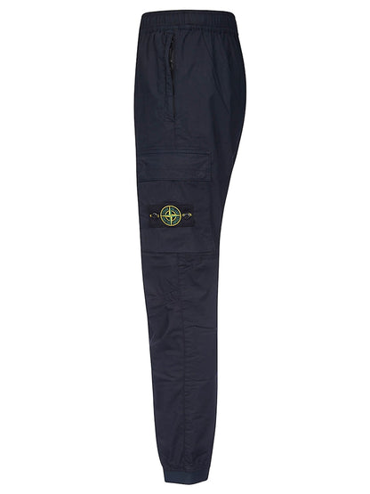 Stone Island 31303 Stretch Cotton Tela 'Paracadute' Garment Dyed Cargo Pants Navy