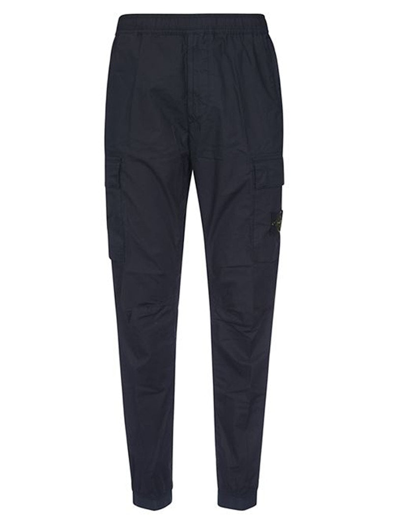 Stone Island 31303 Stretch Cotton Tela 'Paracadute' Garment Dyed Cargo Pants Navy