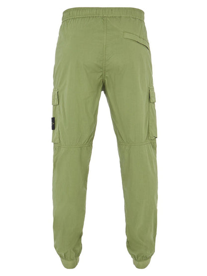 Stone Island 31303 Stretch Cotton Tela 'Paracadute' Garment Dyed Cargo Pants Olive