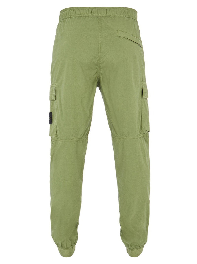 Stone Island 31303 Stretch Cotton Tela 'Paracadute' Garment Dyed Cargo Pants Olive