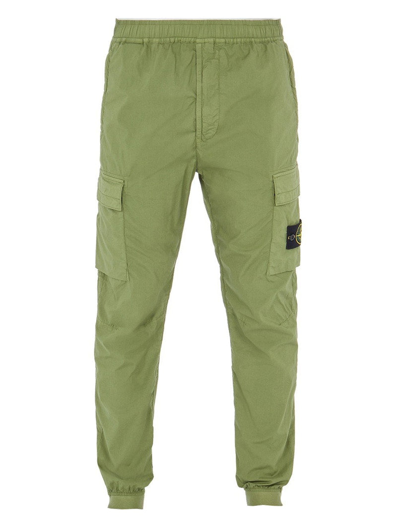 Stone Island 31303 Stretch Cotton Tela 'Paracadute' Garment Dyed Cargo Pants Olive