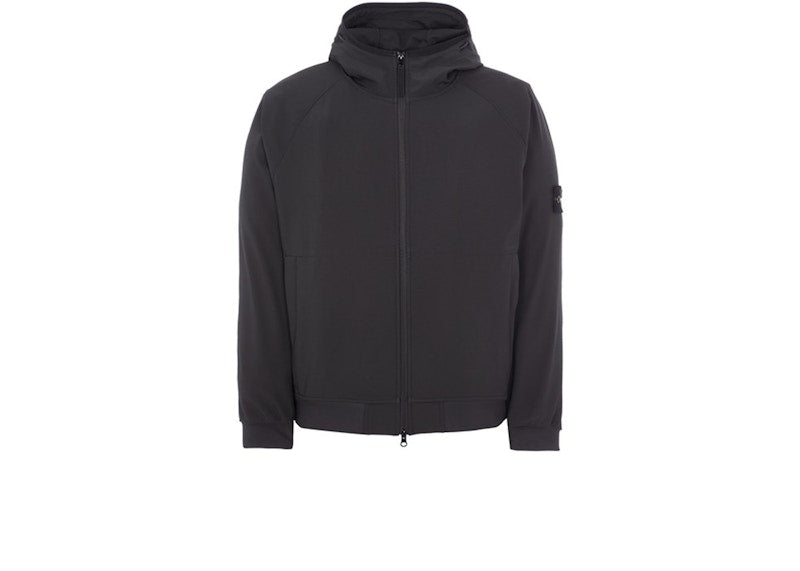 Stone Island 40927 Light Soft Shell-R E.Dye Technology In Recycled Polyester Jacket Black