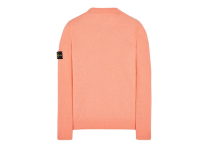 Stone Island 508A3 Stockinette Stitch Lambswool Knitted Sweater Peach