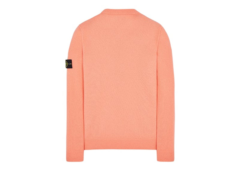 Stone Island 508A3 Stockinette Stitch Lambswool Knitted Sweater Peach