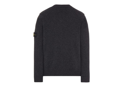 Stone Island 508A3 Stockinette Stitch Lambswool Knitted Sweater Steel Grey