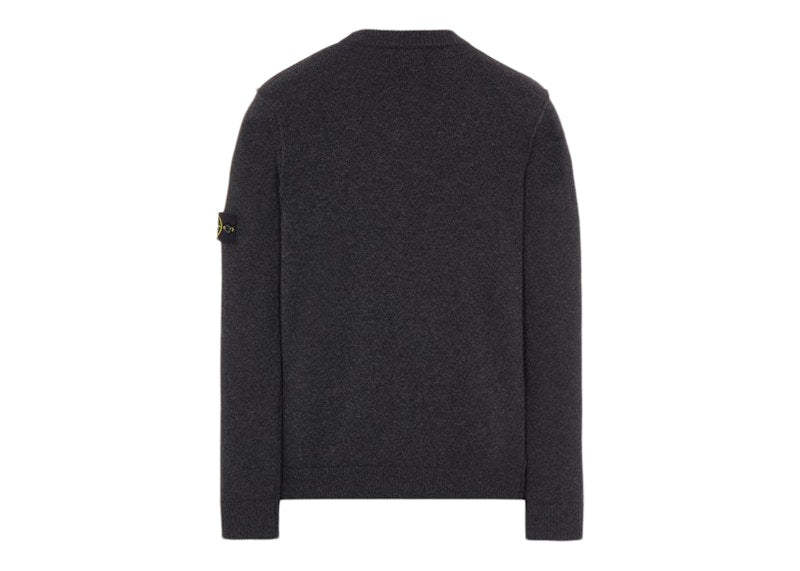 Stone Island 508A3 Stockinette Stitch Lambswool Knitted Sweater Steel Grey