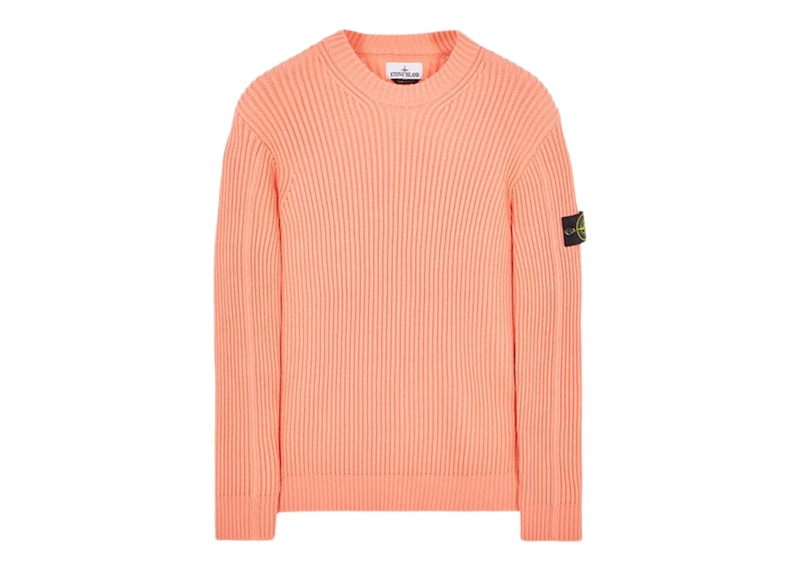 Stone Island 538C2 Full Rib Wool Knitted Sweater Peach