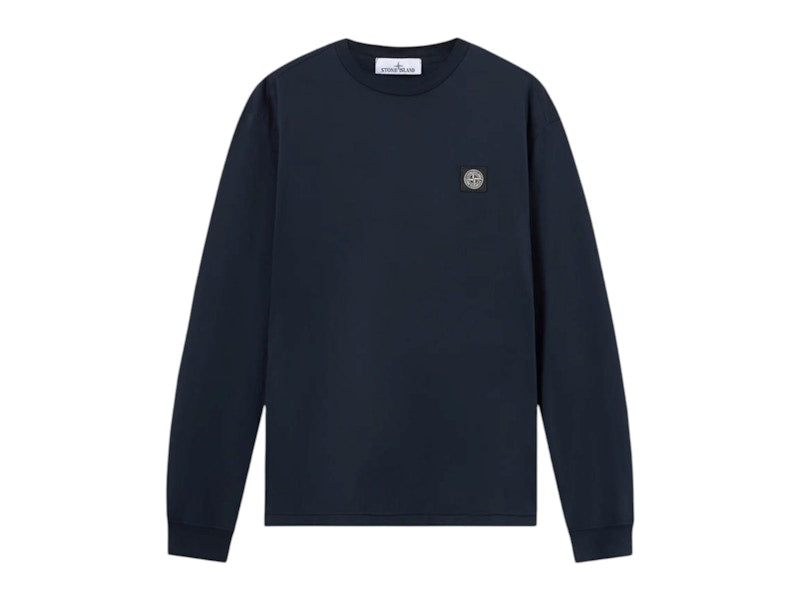 Stone Island 60/2 Cotton Jersey Compass Patch L/S T-shirt Navy Blue