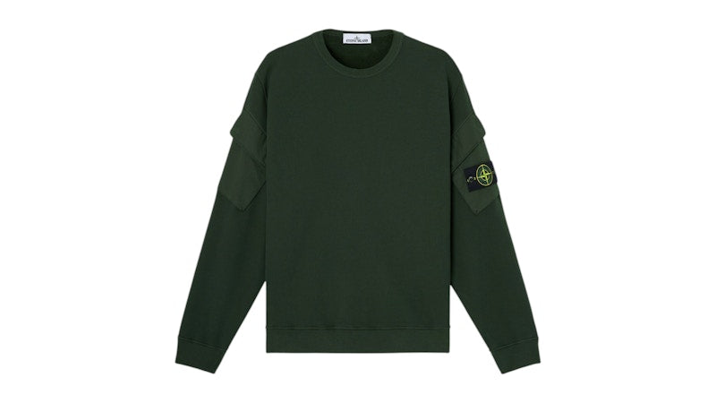 Stone Island 6100008 Brushed Organic Cotton Fleece Sweatshirt Juniper