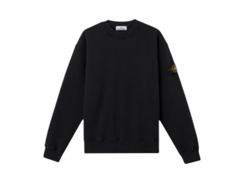 Stone Island 6100021 Heavy Fleece 53% Organic Cotton Crewneck Black