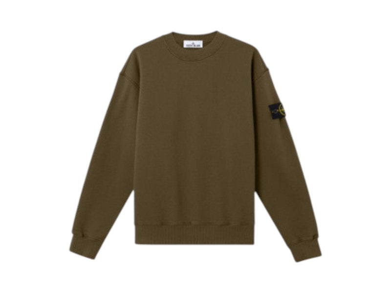 Stone Island 6100021 Heavy Fleece 53% Organic Cotton Crewneck Military Green