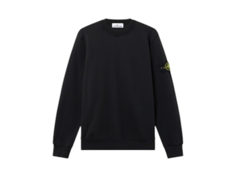 Stone Island 6100060 Organic Cotton Fleece Crewneck Black