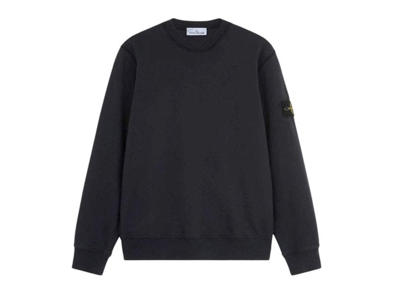 Stone Island 6100060 Organic Cotton Fleece Crewneck Navy Blue