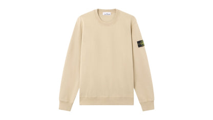 Stone Island 6100060 Organic Cotton Fleece Regular Fit Crewneck Sweatshirt Desert