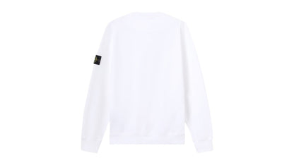 Stone Island 6100060 Organic Cotton Fleece Regular Fit Crewneck Sweatshirt White