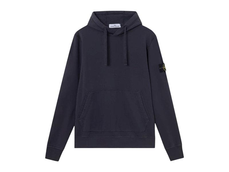Stone Island 6100062 Organic Cotton Fleece Hoodie Ink Blue