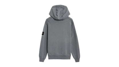 Stone Island 6100062 Organic Cotton Fleece Regular Fit Hooded Sweatshirt Gray