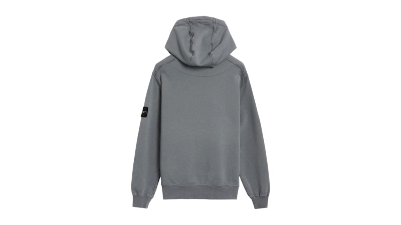 Stone Island 6100062 Organic Cotton Fleece Regular Fit Hooded Sweatshirt Gray