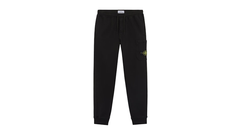 Stone Island 6200010 Organic Cotton Fleece Slim Fit Joggers Black