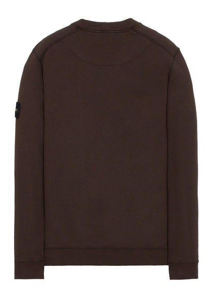 Stone Island 63020 Brushed Cotton Fleece Crewneck Dark Brown