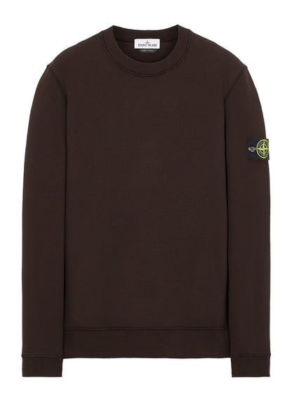Stone Island 63020 Brushed Cotton Fleece Crewneck Dark Brown