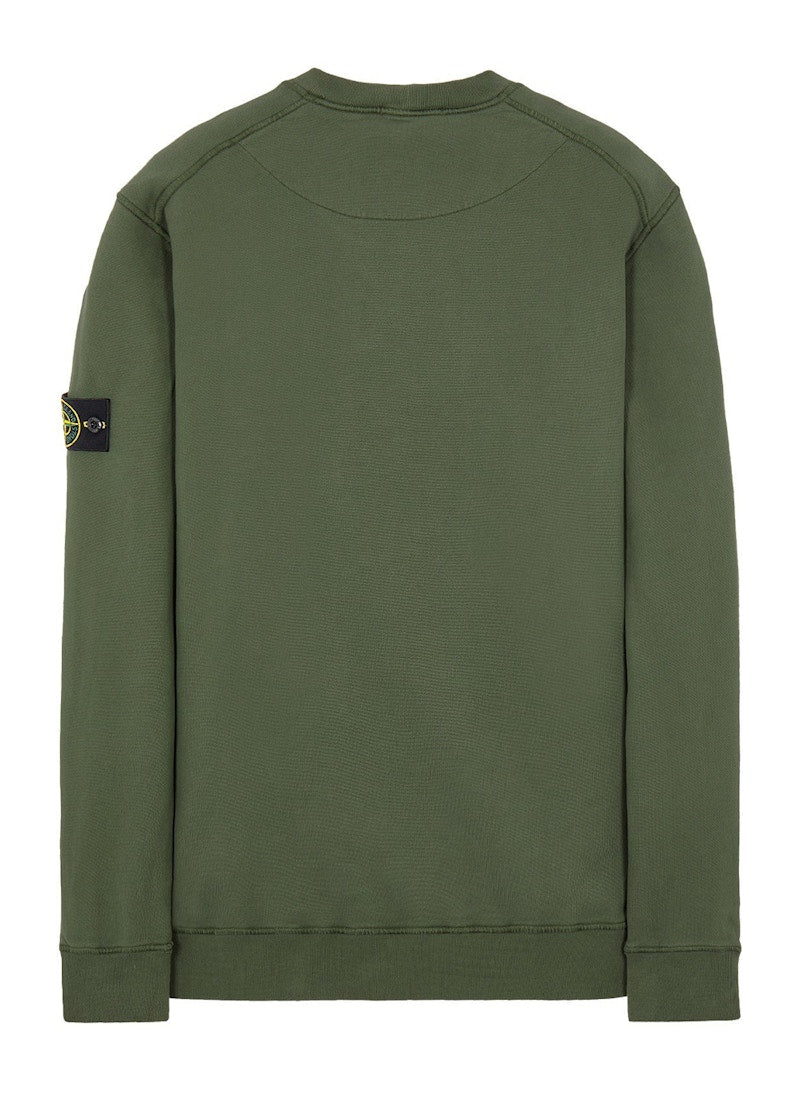 Stone Island 63020 Brushed Cotton Fleece Crewneck Sage