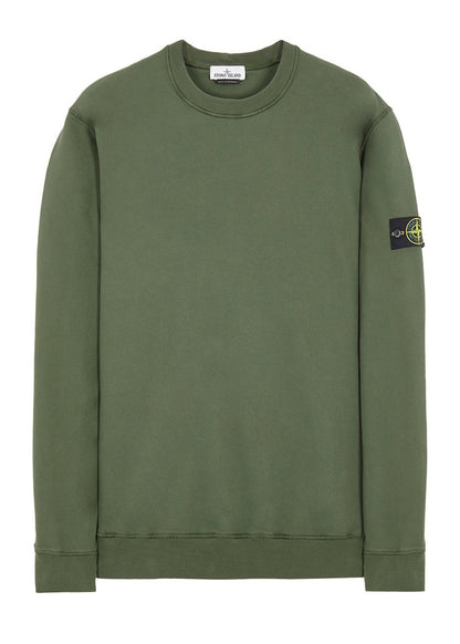 Stone Island 63020 Brushed Cotton Fleece Crewneck Sage