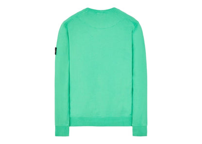 Stone Island 63020 Brushed Cotton Fleece Crewneck Sweater Light Green