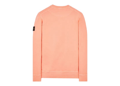 Stone Island 63020 Brushed Cotton Fleece Crewneck Sweater Peach