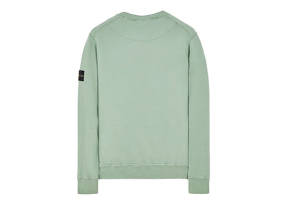 Stone Island 63020 Brushed Cotton Fleece Crewneck Sweater Sage Green
